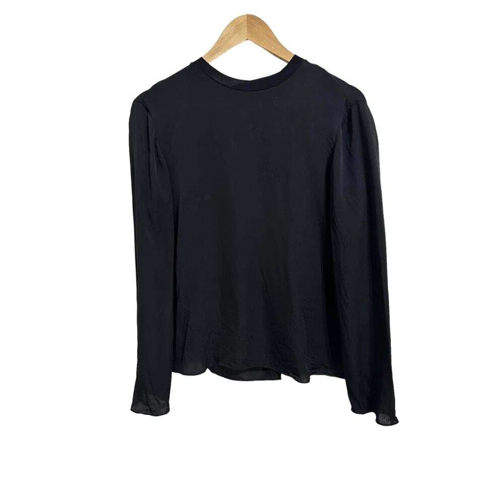 Vince Women's Black Silk Long Sleeve Top Blouse Shirt Sz S‎ #V526712054
